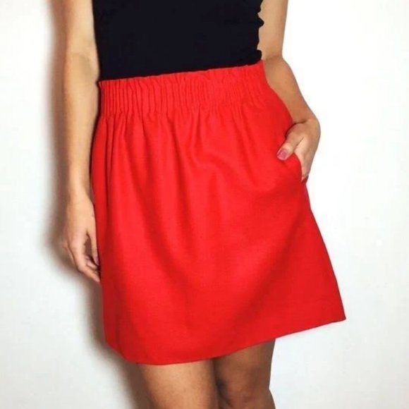 J. Crew Dresses & Skirts - J. Crew red crinkle city mini skirt size 2